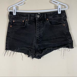 H&M Black Denim Jeans Cutoff Shorts